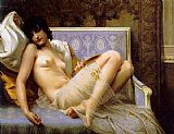 Guillaume Seignac - Jeune femme denudee sur canape painting